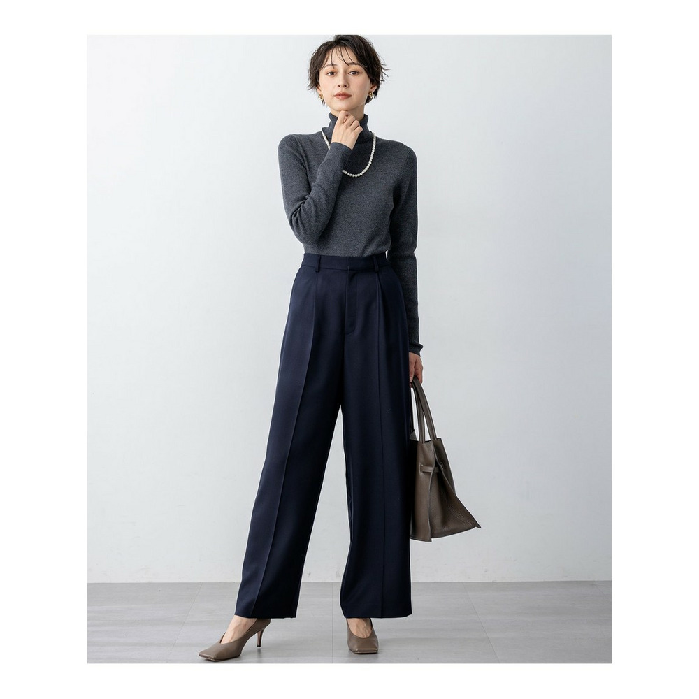 【滝沢眞規子さん着用/VERY12月号掲載/洗える】TWビエラ タック ワイド パンツ20