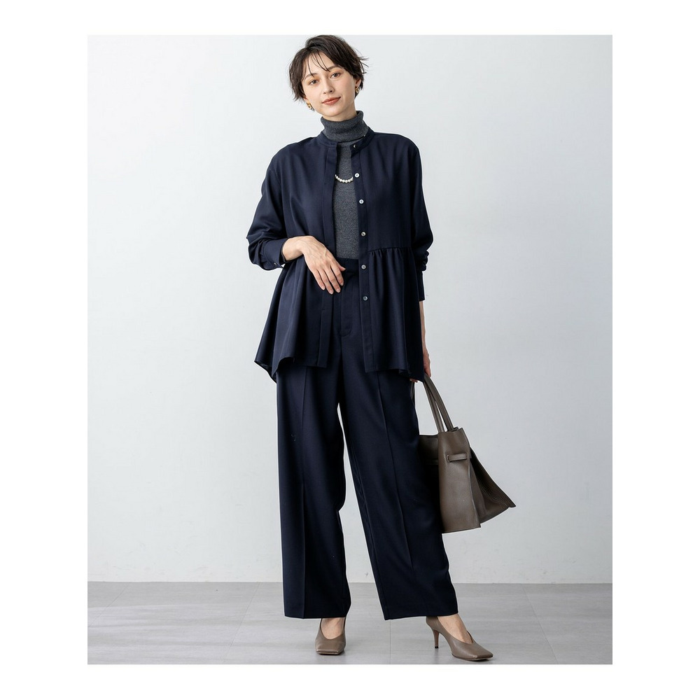 【滝沢眞規子さん着用/VERY12月号掲載/洗える】TWビエラ タック ワイド パンツ21