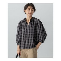 【WEB&一部店舗限定】ブロックチェック フリル ブラウス