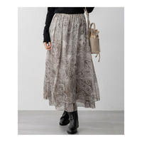 【洗える】Erica クレープペイズリープリント スカート