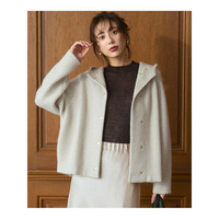 【VERY掲載】ラクーンブレンドダブルフェイス ニット フーディー