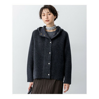 【VERY掲載】ラクーンブレンドダブルフェイス ニット フーディー