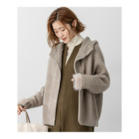 【VERY掲載】ラクーンブレンドダブルフェイス ニット フーディー