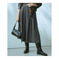 【洗える】ウールミルドジャージー タック スカート