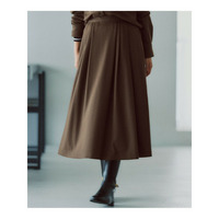 【洗える】ウールミルドジャージー タック スカート