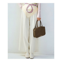 【滝沢眞規子さん着用/CanCam11月号掲載】ナチュラルストレッチサキソニー タック ワイド パンツ