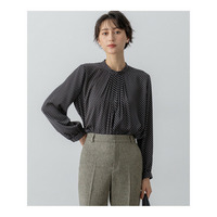 【洗える】グラデーションドットプリント ブラウス