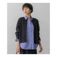 【洗える】カシミヤブレンド ケーブルニットカーディガン