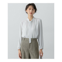 【洗える】バックサテンアムンゼン ボウタイ ブラウス