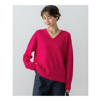 【洗える】カシミヤブレンド Vネック ニット
