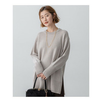 【見上愛さん着用/Oggi12月号掲載/洗える】カシミヤブレンド サイドジップ  ニットチュニック