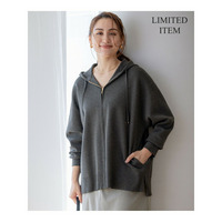 【Lサイズ限定/洗える】ヴィスコースストレッチ ニット パーカー