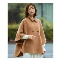 【見上愛さん着用/Oggi11月号掲載】ウールライトリバー ポンチョシルエット コート