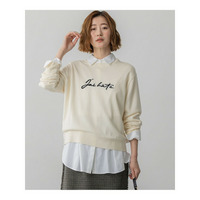 【洗える】インターシャ ロゴ ニット