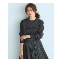 【洗える】インターシャ ロゴ ニット