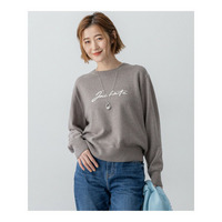 【洗える】インターシャ ロゴ ニット