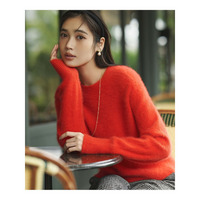 フォックスカシミヤファー ショート丈 ニット