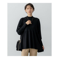 【洗える】ウールギャザー ドルマンスリーブ ニット