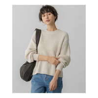 【洗える】スパンコールバルキー クロップド ニット