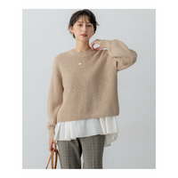 【洗える】スパンコールバルキー クロップド ニット