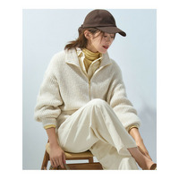 【洗える】スパンコールバルキー ダブルジップ ニットブルゾン