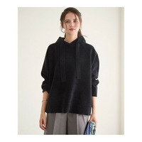 【SLOW/一部店舗限定】ベロア風ニット パーカー