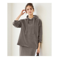 【SLOW/一部店舗限定】ベロア風ニット パーカー