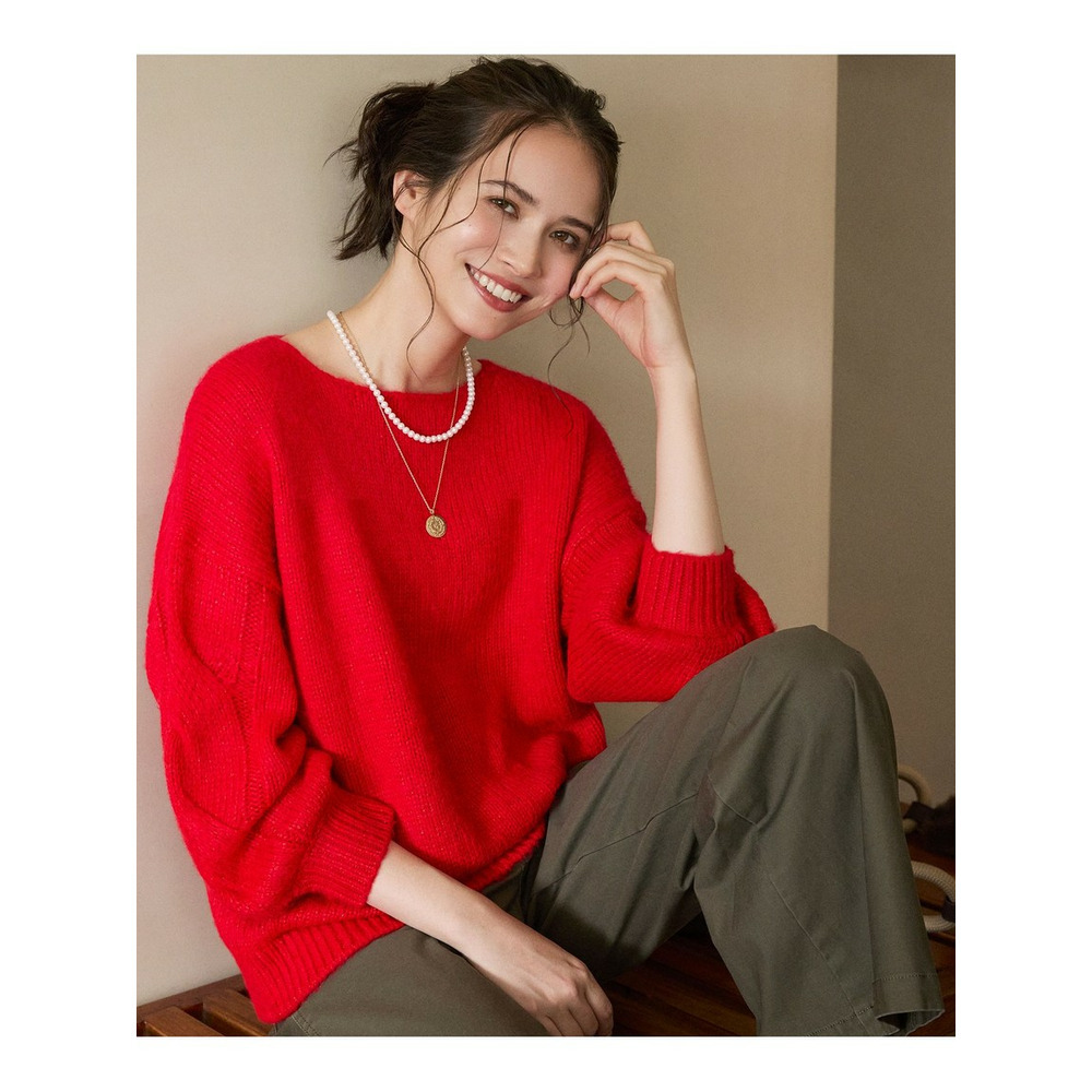 【SLOW/一部店舗限定】ケーブル 袖デザイン ニット1