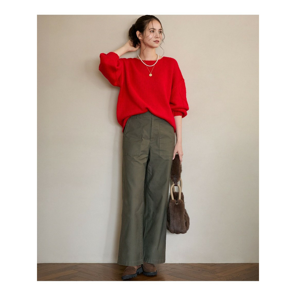 【SLOW/一部店舗限定】ケーブル 袖デザイン ニット2