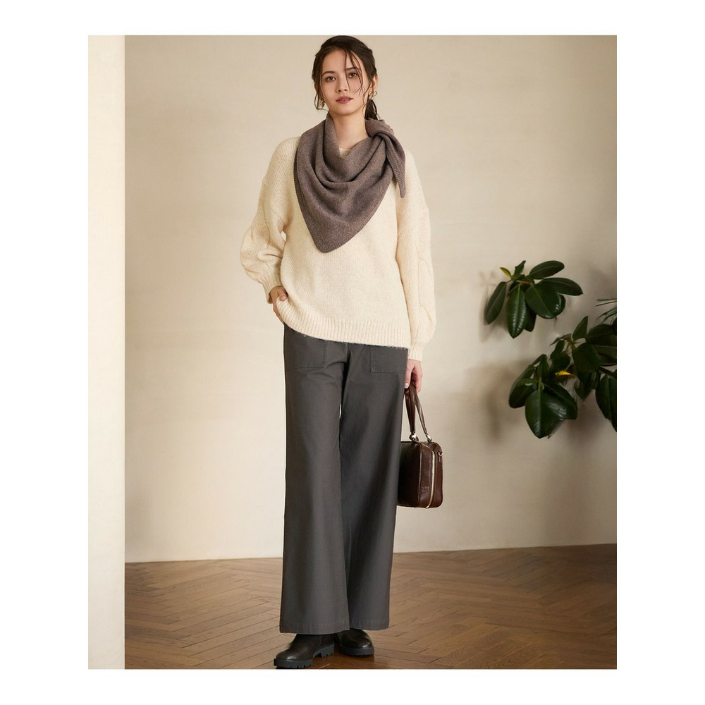 【SLOW/一部店舗限定】ケーブル 袖デザイン ニット3