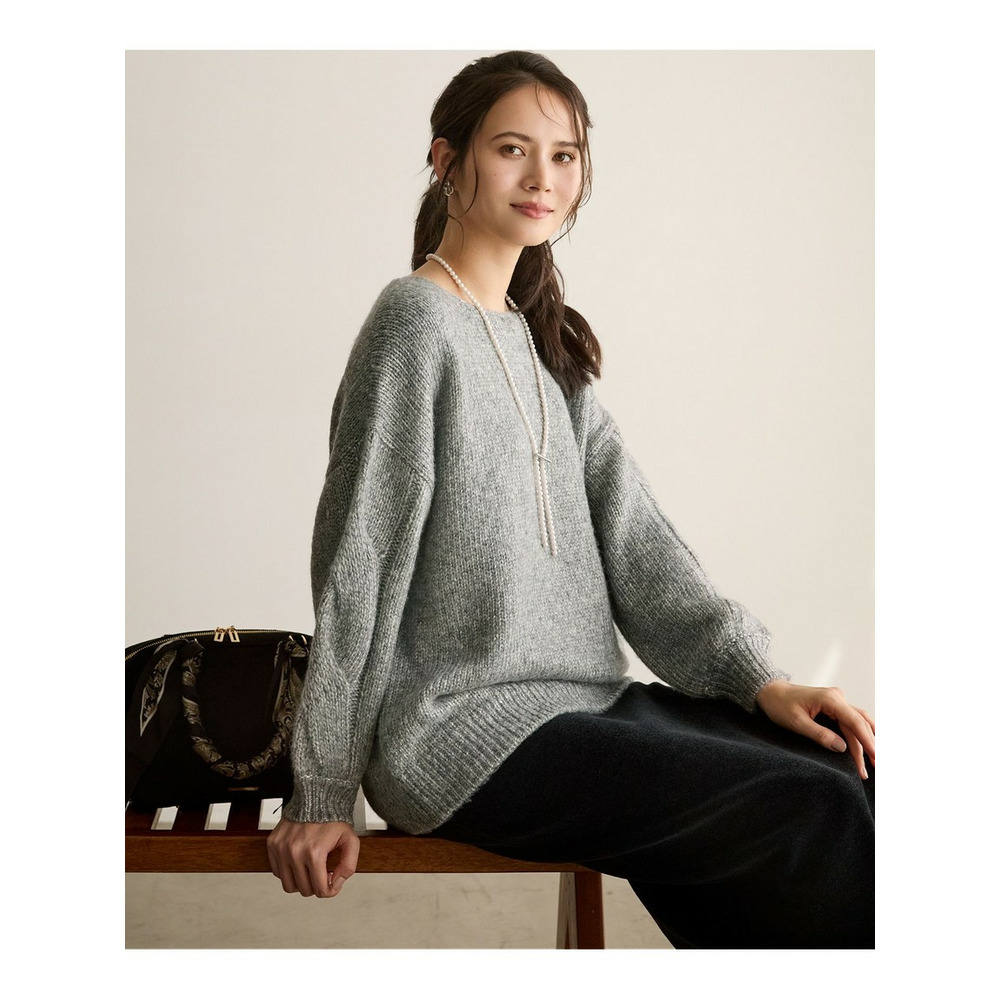 【SLOW/一部店舗限定】ケーブル 袖デザイン ニット1