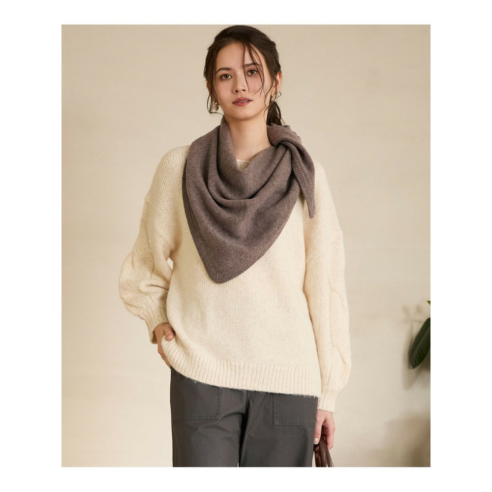 【SLOW/一部店舗限定】ケーブル 袖デザイン ニット1