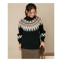 【SLOW/一部店舗限定】ジャカード ハイネック ニット