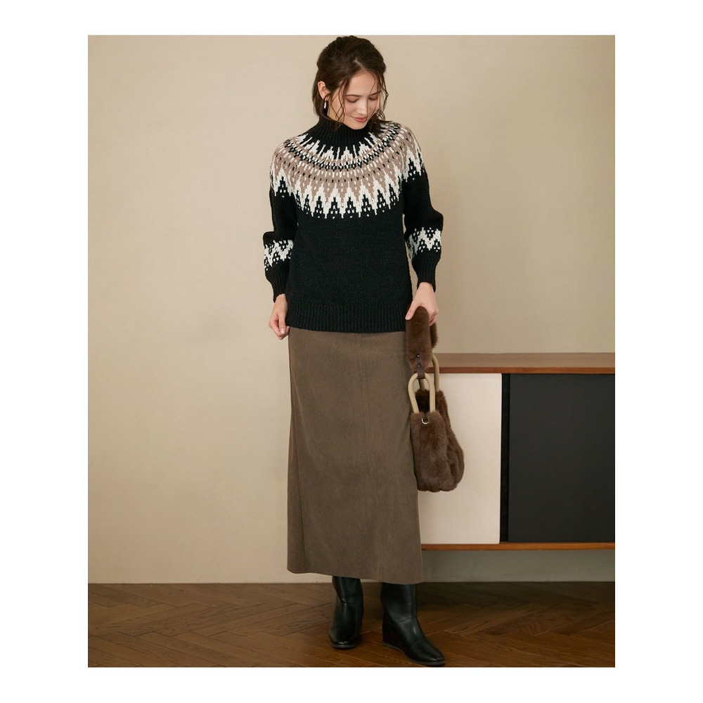 【SLOW/一部店舗限定】ジャカード ハイネック ニット2