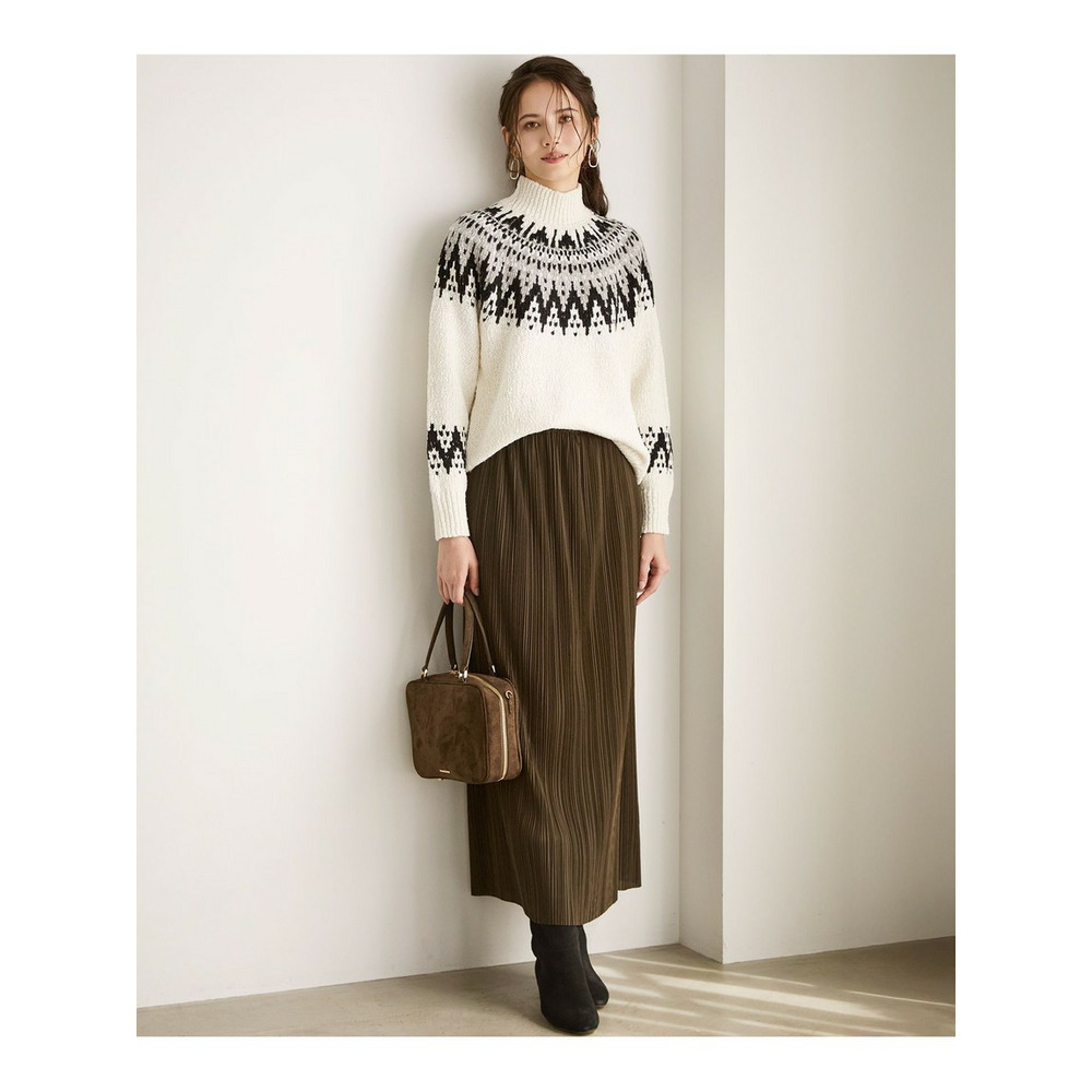 【SLOW/一部店舗限定】ジャカード ハイネック ニット3