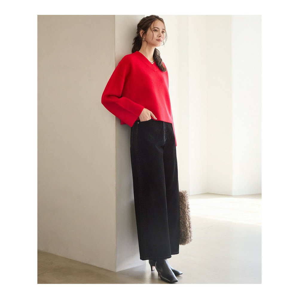 【SLOW/一部店舗限定】ソフトウール Vネック ニット4