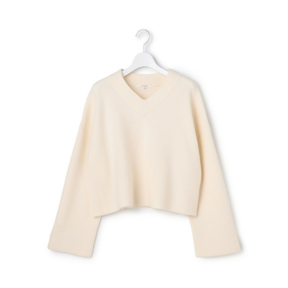 【SLOW/一部店舗限定】ソフトウール Vネック ニット7