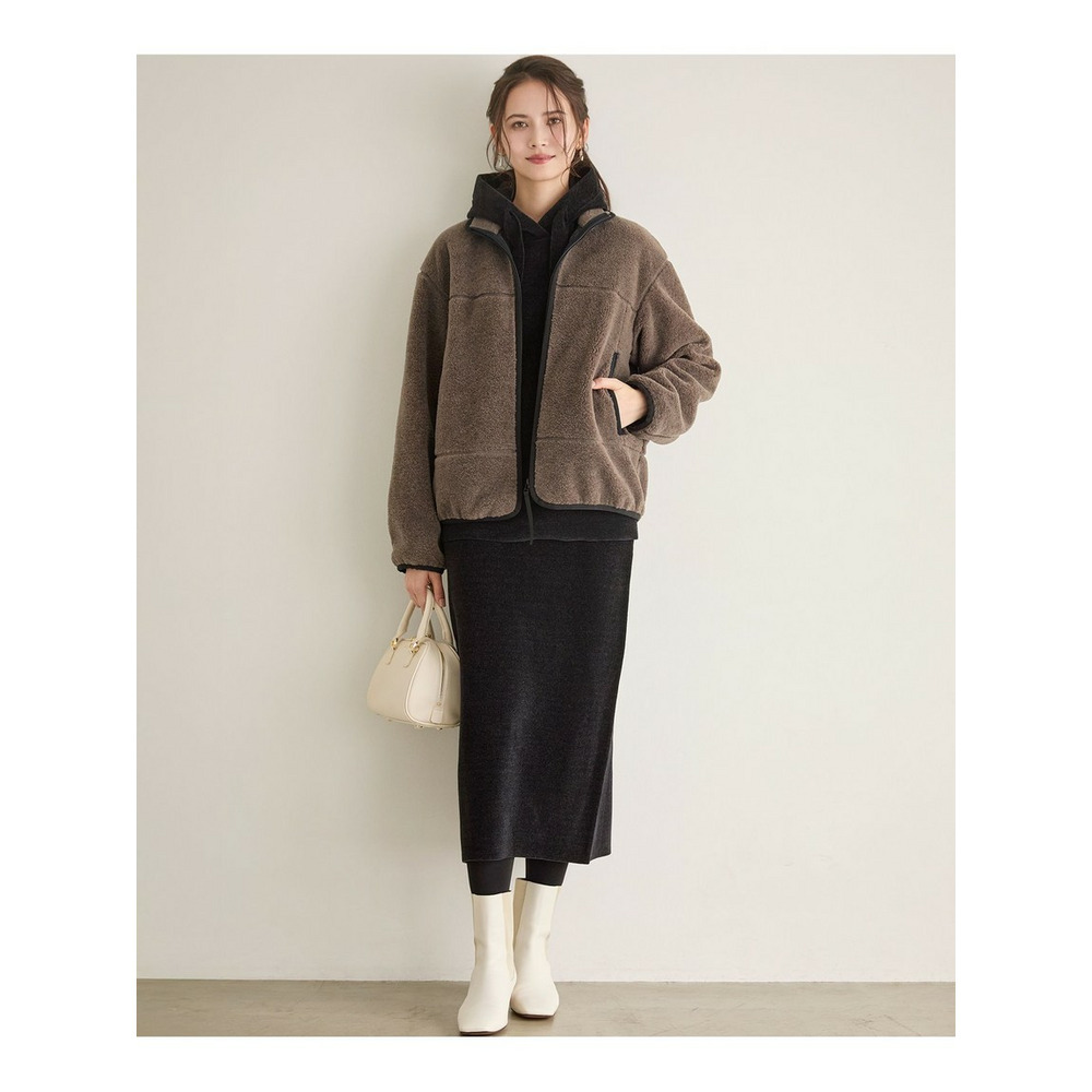 【SLOW/一部店舗限定】ベロア風ニット スカート2