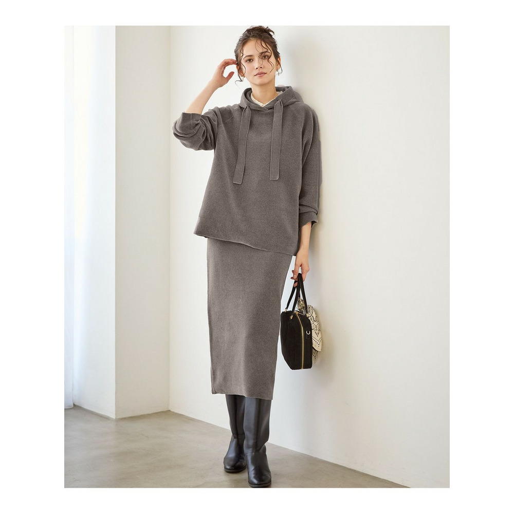【SLOW/一部店舗限定】ベロア風ニット スカート5