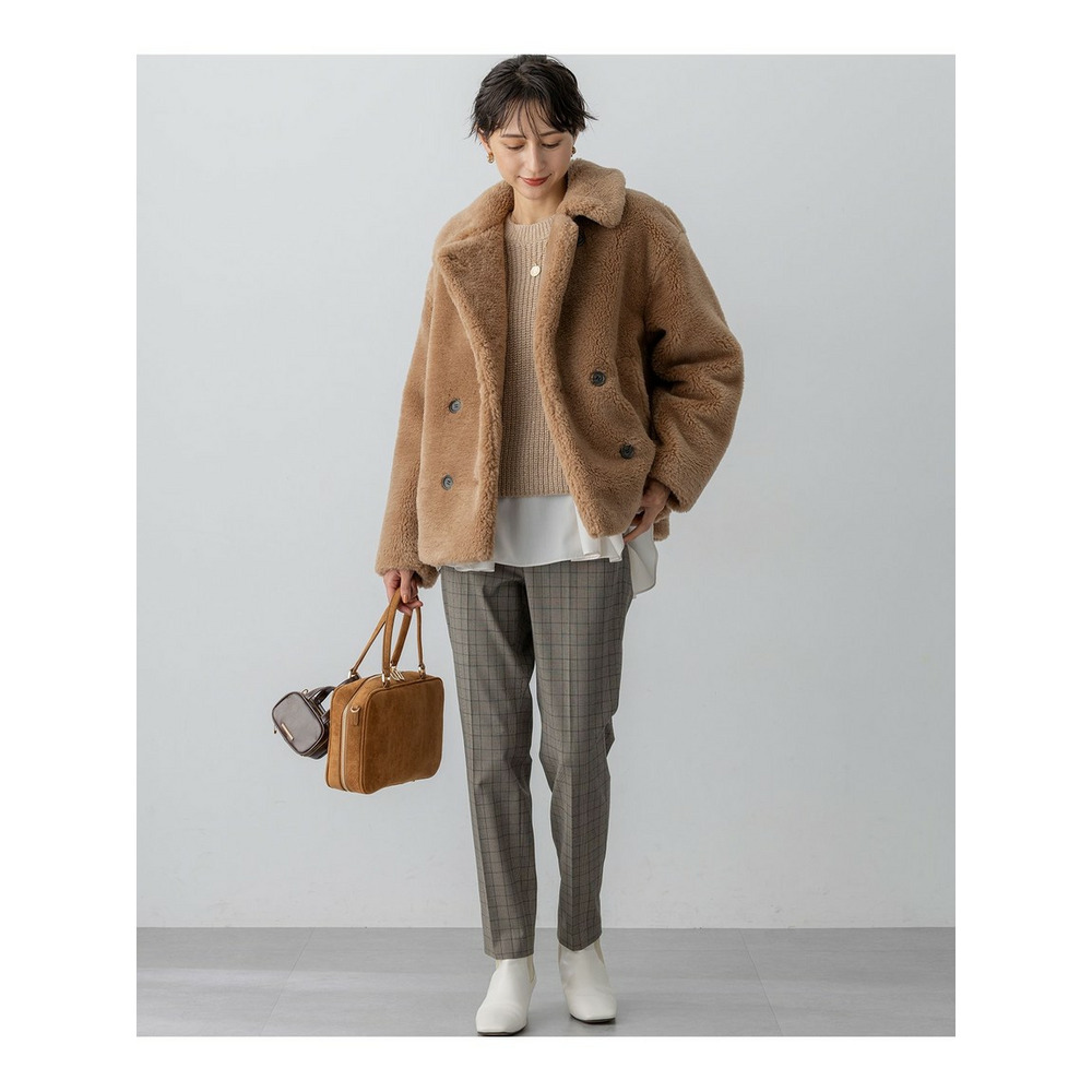 【CanCam11月号掲載】ECOPELテディボア ダブルフロント アウター4