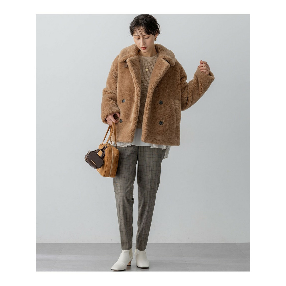 【CanCam11月号掲載】ECOPELテディボア ダブルフロント アウター5