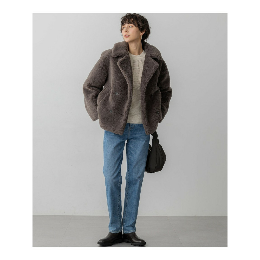 【CanCam11月号掲載】ECOPELテディボア ダブルフロント アウター6