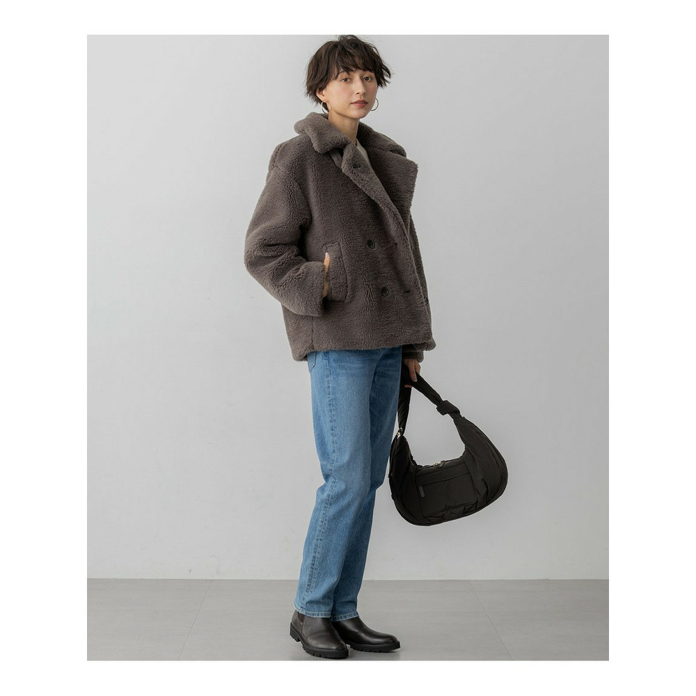 【CanCam11月号掲載】ECOPELテディボア ダブルフロント アウター7