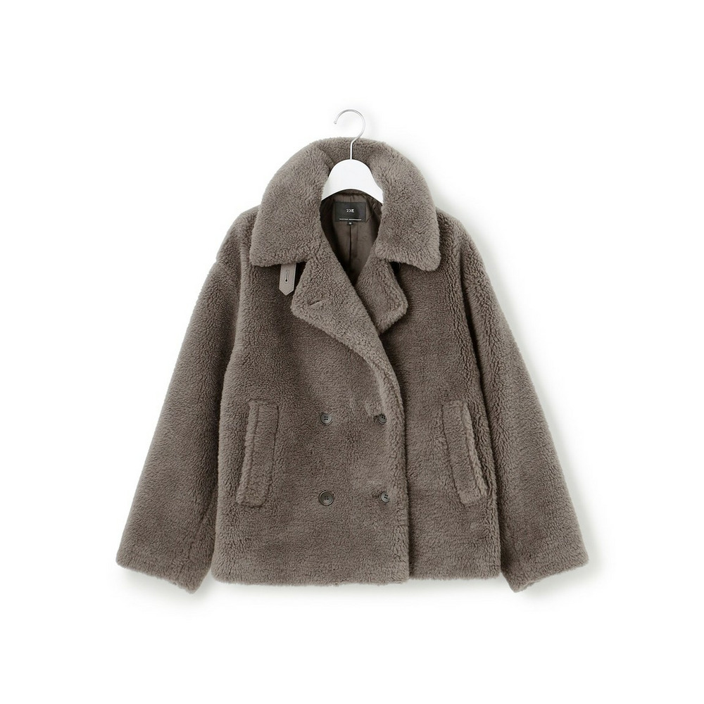 【CanCam11月号掲載】ECOPELテディボア ダブルフロント アウター8