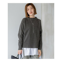 【洗える】ウールカシミヤラメ ドルマンスリーブ ニット