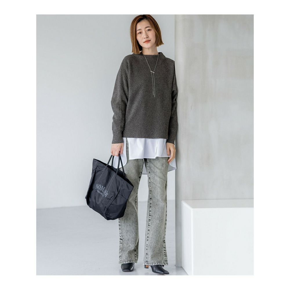 【洗える】ウールカシミヤラメ ドルマンスリーブ ニット10