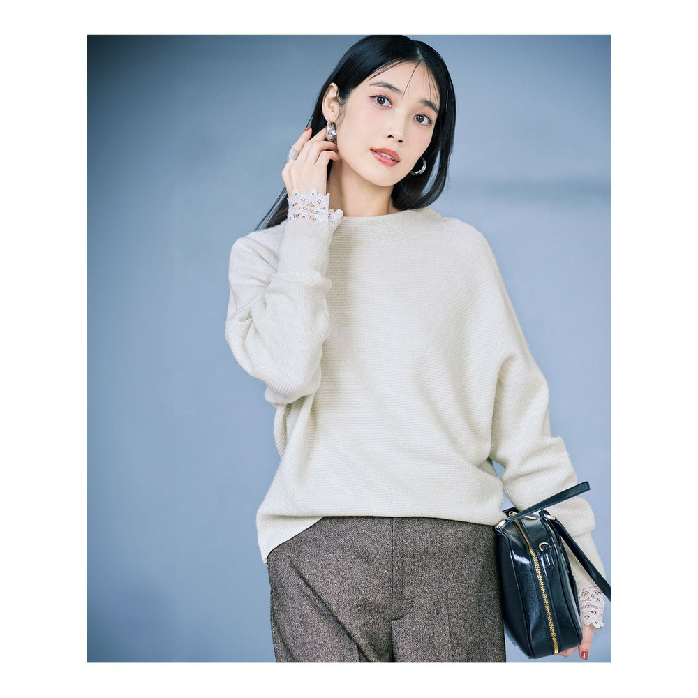 【洗える】ウールカシミヤラメ ドルマンスリーブ ニット21