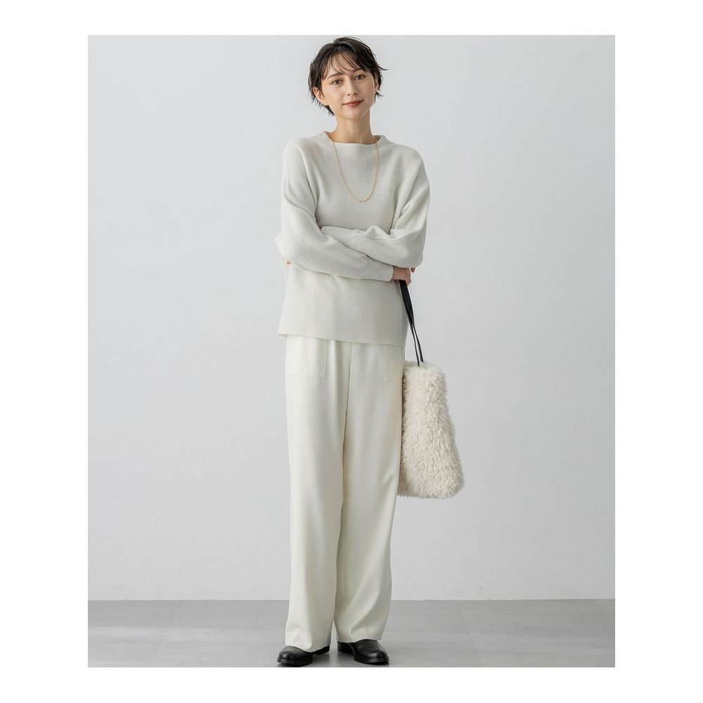 【洗える】ウールカシミヤラメ ドルマンスリーブ ニット8