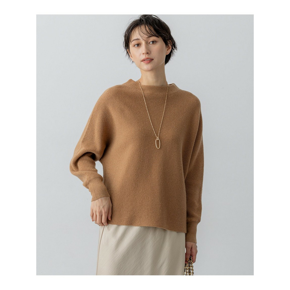 【洗える】ウールカシミヤラメ ドルマンスリーブ ニット1