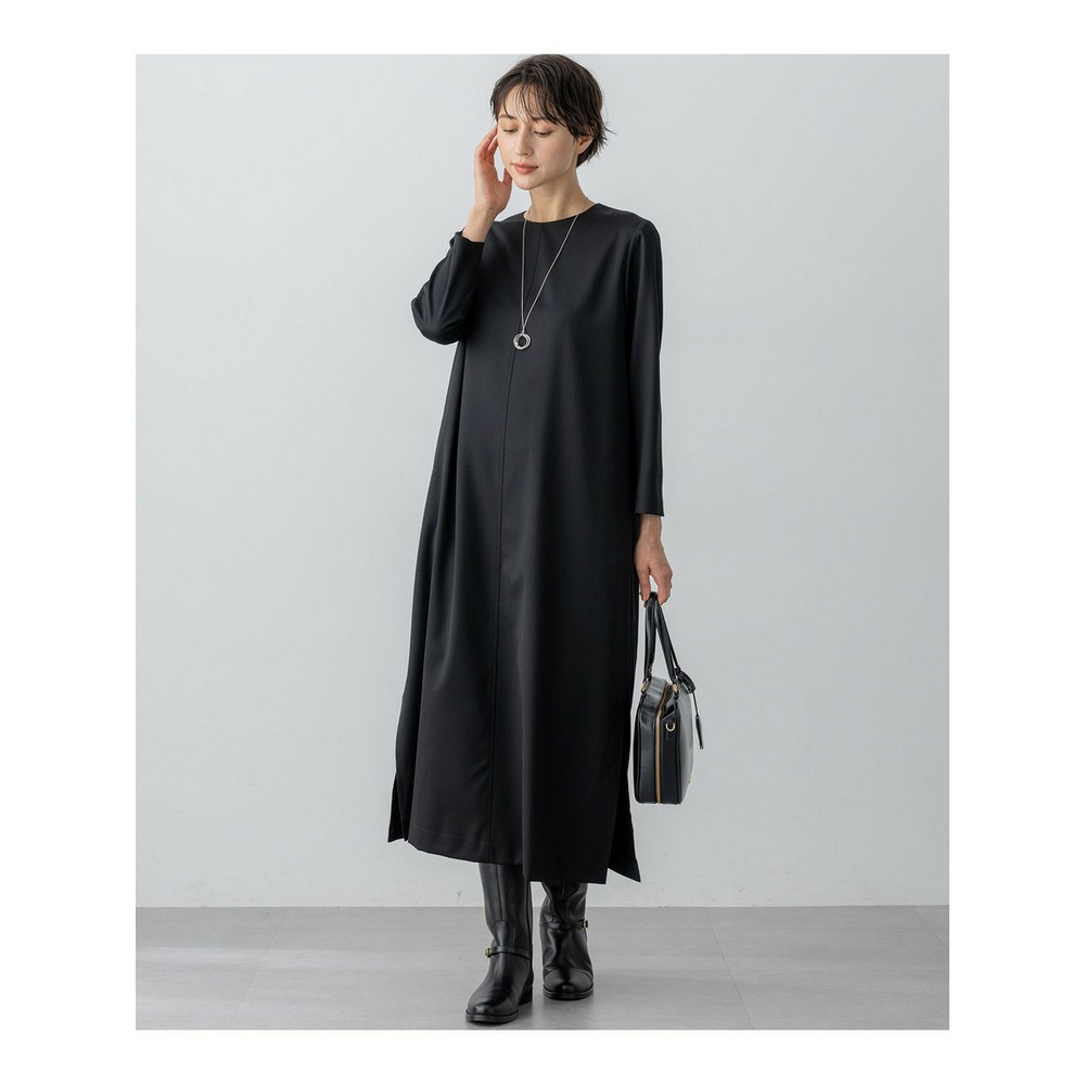 【洗える】メリノウールサテン ワンピース2